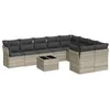 Image de vidaXL Salon de jardin avec coussins 10 pcs gris clair résine tressée