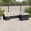 Image de vidaXL Salon de jardin 10 pcs avec coussins noir résine tressée