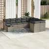 Image de vidaXL Salon de jardin avec coussins 10 pcs gris résine tressée