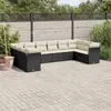 Image de vidaXL Salon de jardin 10 pcs avec coussins noir résine tressée