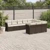 Image de vidaXL Salon de jardin 10 pcs avec coussins marron résine tressée