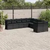 Image de vidaXL Salon de jardin 10 pcs avec coussins noir résine tressée