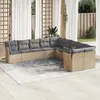 Image de vidaXL Salon de jardin avec coussins 10 pcs beige résine tressée