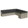 Image de vidaXL Salon de jardin avec coussins 10 pcs gris clair résine tressée