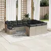 Image de vidaXL Salon de jardin 11 pcs avec coussins gris clair résine tressée