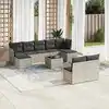 Image de vidaXL Salon de jardin avec coussins 10 pcs gris clair résine tressée