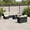 Image de vidaXL Salon de jardin 10 pcs avec coussins noir résine tressée