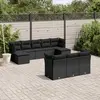 Image de vidaXL Salon de jardin 10 pcs avec coussins noir résine tressée