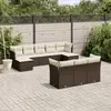 Image de vidaXL Salon de jardin 10 pcs avec coussins marron résine tressée