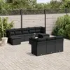 Image de vidaXL Salon de jardin 11 pcs avec coussins noir résine tressée