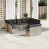 Image de vidaXL Salon de jardin 11 pcs avec coussins gris clair résine tressée