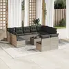 Image de vidaXL Salon de jardin avec coussins 12 pcs gris clair résine tressée