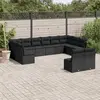 Image de vidaXL Salon de jardin 12 pcs avec coussins noir résine tressée