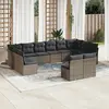 Image de vidaXL Salon de jardin avec coussins 12 pcs gris résine tressée