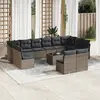 Image de vidaXL Salon de jardin avec coussins 13 pcs gris résine tressée