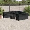 Image de vidaXL Salon de jardin 12 pcs avec coussins noir résine tressée