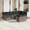Image de vidaXL Salon de jardin avec coussins 13 pcs gris résine tressée