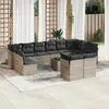 Image de vidaXL Salon de jardin avec coussins 13 pcs gris clair résine tressée