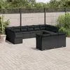 Image de vidaXL Salon de jardin avec coussins 13 pcs noir résine tressée