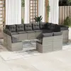 Image de vidaXL Salon de jardin avec coussins 12 pcs gris clair résine tressée