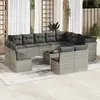 Image de vidaXL Salon de jardin avec coussins 13 pcs gris clair résine tressée