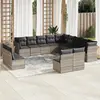 Image de vidaXL Salon de jardin avec coussins 13 pcs gris clair résine tressée