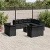 Image de vidaXL Salon de jardin 12 pcs avec coussins noir résine tressée