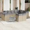 Image de vidaXL Salon de jardin avec coussins 12 pcs beige résine tressée
