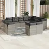 Image de vidaXL Salon de jardin avec coussins 12 pcs gris clair résine tressée