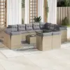 Image de vidaXL Salon de jardin avec coussins 13 pcs beige résine tressée