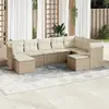 Image de vidaXL Salon de jardin avec coussins 9 pcs beige résine tressée