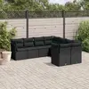 Image de vidaXL Salon de jardin 8 pcs avec coussins noir résine tressée