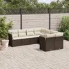 Image de vidaXL Salon de jardin 8 pcs avec coussins marron résine tressée