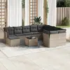 Image de vidaXL Salon de jardin 11 pcs avec coussins gris résine tressée