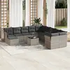 Image de vidaXL Salon de jardin avec coussins 12 pcs gris clair résine tressée