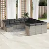 Image de vidaXL Salon de jardin avec coussins 12 pcs gris clair résine tressée