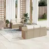 Image de vidaXL Salon de jardin avec coussins 6 pcs beige résine tressée