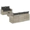 Image de vidaXL Salon de jardin 6 pcs avec coussins gris clair résine tressée