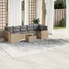 Image de vidaXL Salon de jardin avec coussins 8 pcs beige résine tressée