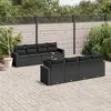 Image de vidaXL Salon de jardin 9 pcs avec coussins noir résine tressée