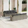 Image de vidaXL Salon de jardin 9 pcs avec coussins gris résine tressée