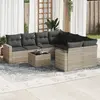 Image de vidaXL Salon de jardin 9 pcs avec coussins gris clair résine tressée