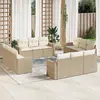 Image de vidaXL Salon de jardin avec coussins 12 pcs beige résine tressée