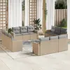 Image de vidaXL Salon de jardin avec coussins 12 pcs beige résine tressée