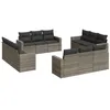 Image de vidaXL Salon de jardin avec coussins 12 pcs gris résine tressée