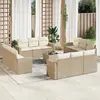 Image de vidaXL Salon de jardin avec coussins 13 pcs beige résine tressée