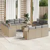 Image de vidaXL Salon de jardin avec coussins 13 pcs beige résine tressée