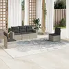 Image de vidaXL Salon de jardin 5 pcs avec coussins gris clair résine tressée