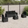 Image de vidaXL Salon de jardin 6 pcs avec coussins noir résine tressée