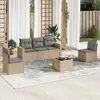 Image de vidaXL Salon de jardin avec coussins 6 pcs beige résine tressée